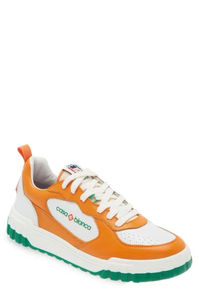 Casablanca Tennis Court Sneaker In Orange/white