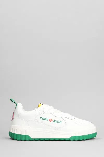Casablanca Tennis Court Trainers In White Leather