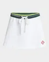 Casablanca Tennis Drawstring Logo-band Mini Skirt In White