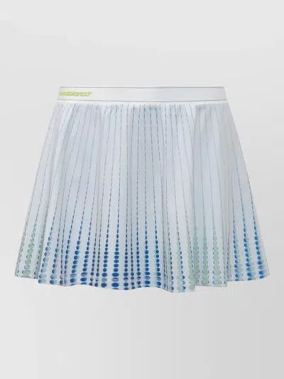 Casablanca Tennis Gradient Pleated Skirt Dashed Pattern In Blue
