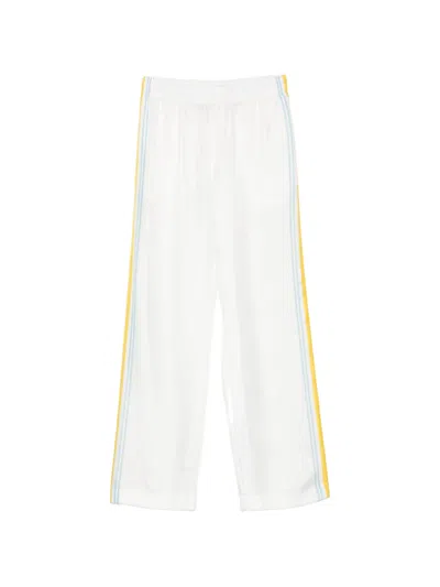 Casablanca Tennis Landscape Striped Trousers In White