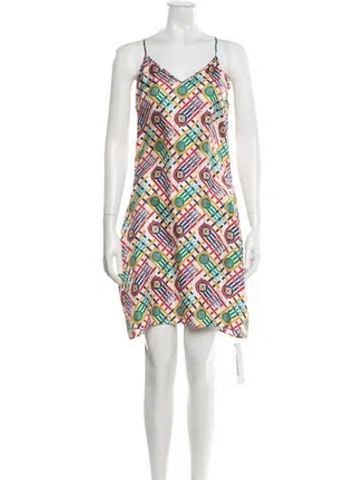 Pre-owned Casablanca Tennis Monogram Knee-length Dress In Multi
