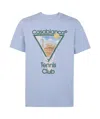 Casablanca Cotton T-shirt With Graphic Print In Blue