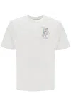 Casablanca Tennis Play Printed Cotton T-shirt In Bianco
