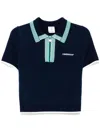 Casablanca Striped Collar Tennis Polo