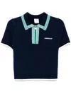 Casablanca Striped Collar Tennis Polo