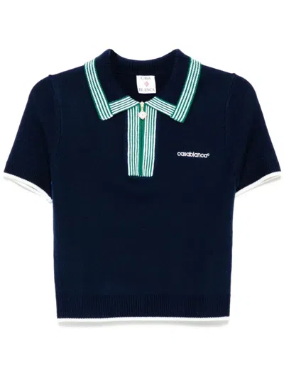 CASABLANCA TENNIS POLO,WPS25.KW.856.02 NAVY GREEN