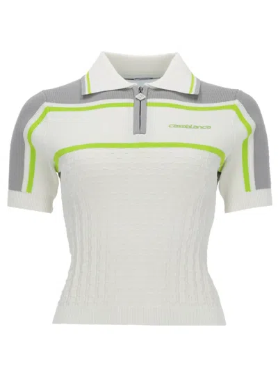 Casablanca Tennis Polo Shirt In Gray