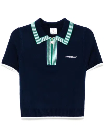 Casablanca Tennis Polo Short Sleeves In Blue
