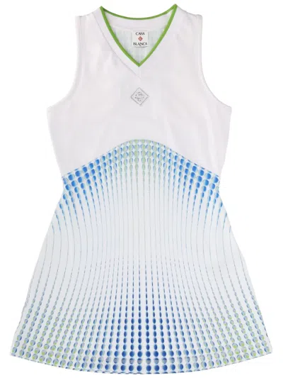 Casablanca Tennis Printed Racer Minidress In Multi