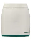 Casablanca Off-white & Green Knit Tennis Miniskirt In Bianco