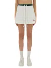 Casablanca Textured Fabric Tennis Skirt With Drawstring Waist In White