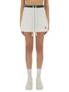Casablanca Textured Fabric Tennis Skirt With Drawstring Waist In White