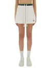Casablanca Textured Fabric Tennis Skirt With Drawstring Waist In White