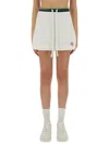 Casablanca Textured Fabric Tennis Skirt With Drawstring Waist In White