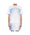 Casablanca Crew Neck Graphic Print Short Sleeve T Shirt In White
