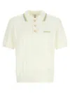 Casablanca Men Ivory Boucle Polo Shirt In Neutral