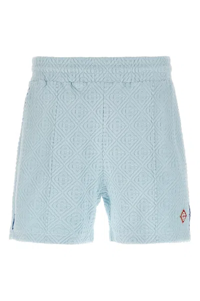 Casablanca Cotton-blend Towelling Fabric Bermuda Shorts In Blue