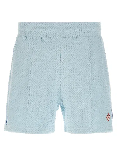 Casablanca Cotton-blend Towelling Fabric Bermuda Shorts In Blue