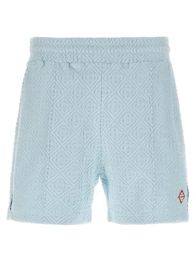 Casablanca Cotton-blend Towelling Fabric Bermuda Shorts In Blue