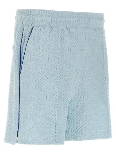 Casablanca Cotton-blend Towelling Fabric Bermuda Shorts In Blue
