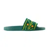 Casablanca Embroidered Terry-cloth Slides In Green In Green