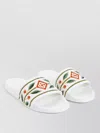 Casablanca Terry Slider Sandals Embroidered Strap Flat