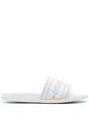 Casablanca Pastel Court Terry Sliders In White
