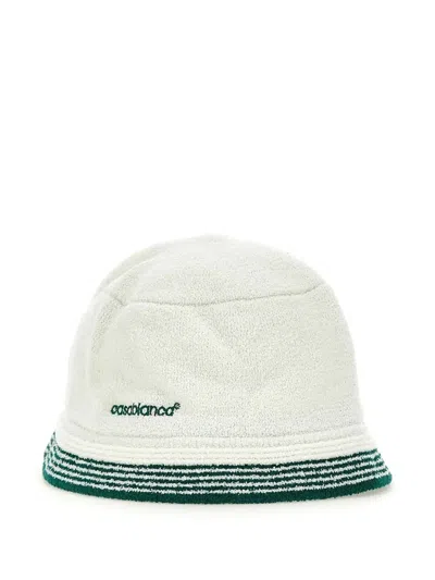 Casablanca Terrycloth Bucket Hat In White
