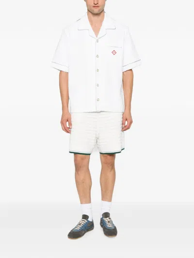 Casablanca Terry-cloth Drawstring-fastening Shorts In White