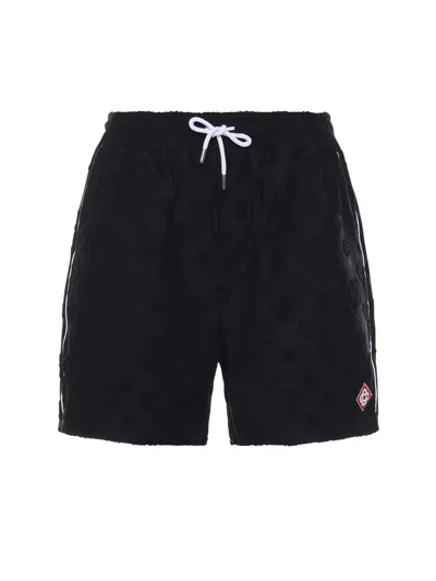 Casablanca Terrycloth Shorts With Monogram In Black