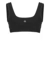 Casablanca Scoop Neck Shoulder Straps Sleeveless Top In Black
