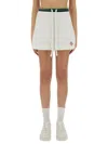 Casablanca Textured Fabric Tennis Skirt With Drawstring Waist In White