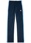 Casablanca Mens Navy / White Striped Embroidered-logo Woven Jogging Bottoms Xl In Multi