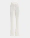 Casablanca Textured Knit Flare Summer Trousers In White