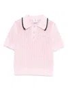 Casablanca Mouline Crochet-knit Cropped Polo In Pink