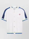 Casablanca Contrasting Trims Chest Pocket Logo-embroidered Short-sleeve Button-up Shirt In White