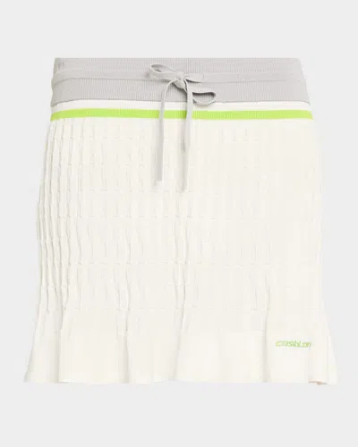 Casablanca Textured Knit Tennis Mini Skirt In White