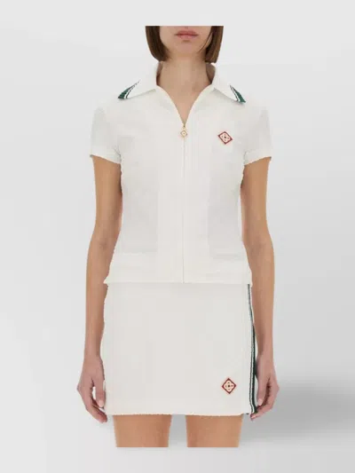 CASABLANCA TEXTURED POLO COLLAR SHIRT