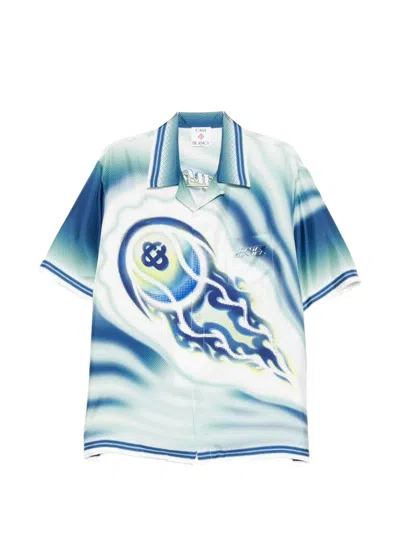 Casablanca The Art Of The Serve Shirts In Blue