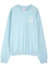 Casablanca The Beauty Of The World Cotton Sweatshirt In Blue