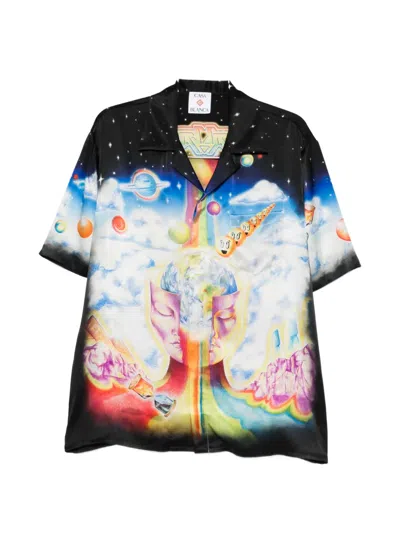 Casablanca The Essential Experience Cuban-collar Graphic Shirt In Black