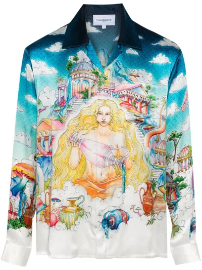 Casablanca The Road To Knowledge Shirt In Blue