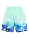 Casablanca Tie-dye Side-pocket Shorts In Blue