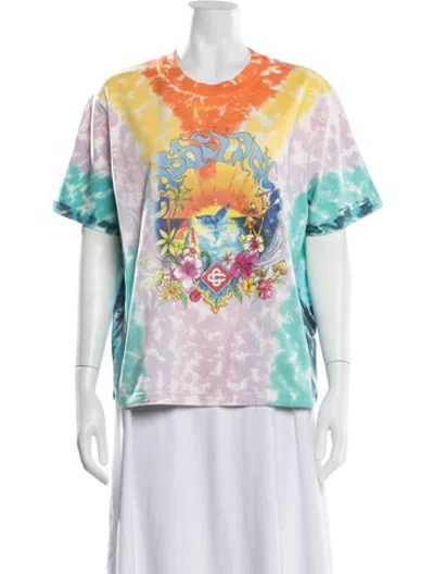 Pre-owned Casablanca Tie-dye Print Crew Neck T-shirt In Multicolor