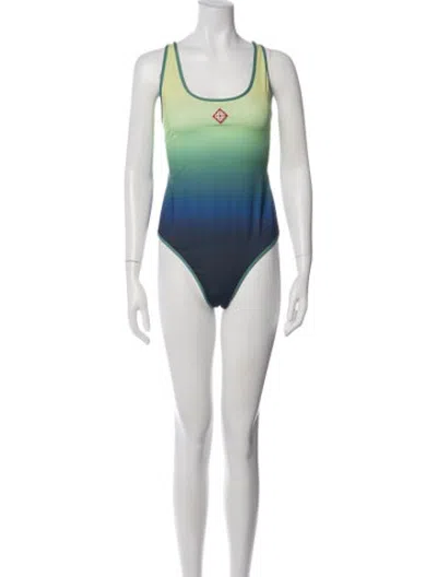 Pre-owned Casablanca Tie-dye Print One-piece In Blue