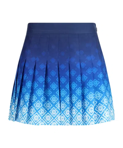 Casablanca Tie-dyed Pleated Mini Skirt In Blue