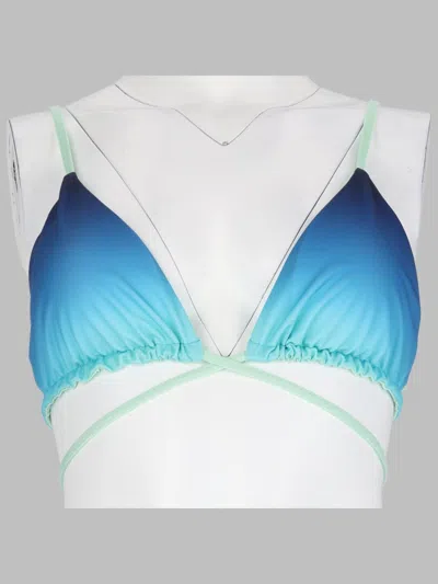 CASABLANCA CASABLANCA TOP BIKINI CON STAMPA GRADIENT E PERLINE