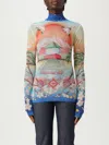 Casablanca Graphic Print High Neck Stretch Top In Multi