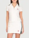 Casablanca Women Ribbed Collar Shirt In White